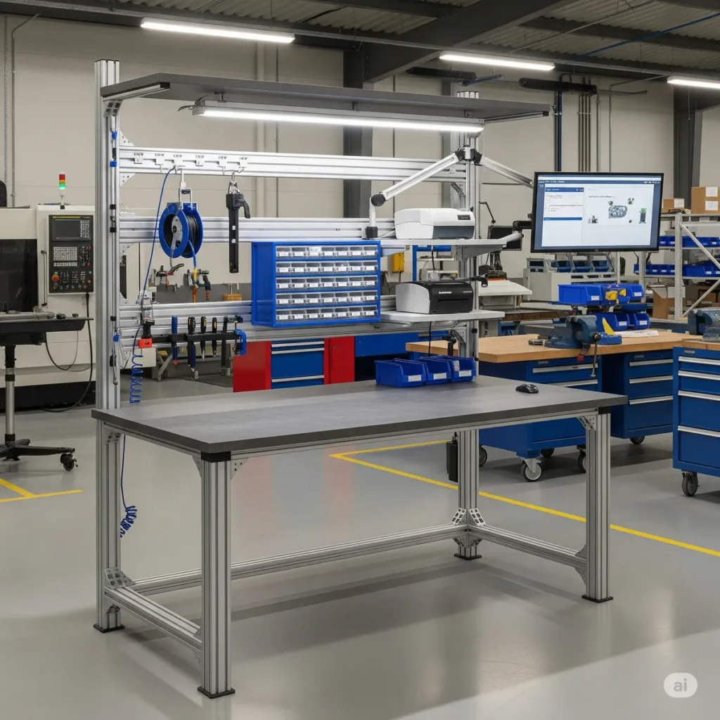 estacion de trabajo aluminio modular fondo fabrica hd 1200