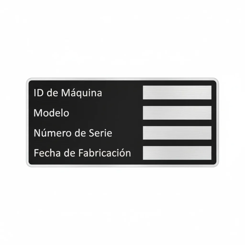Placas metálicas industriales - Placa de identificacion grabado permanente